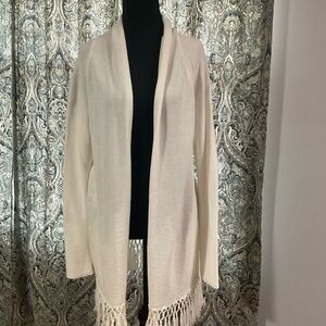 Lilly Pulitzer Cream Fringe Cardigan